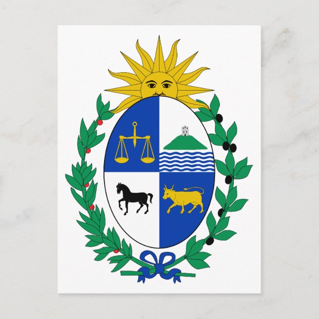 Uruguay Coat of Arms Postcard Postkarte (Vorderseite)