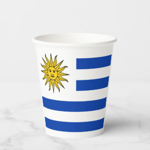 Uruguay-Fahne-Wappenpapiertassen Pappbecher