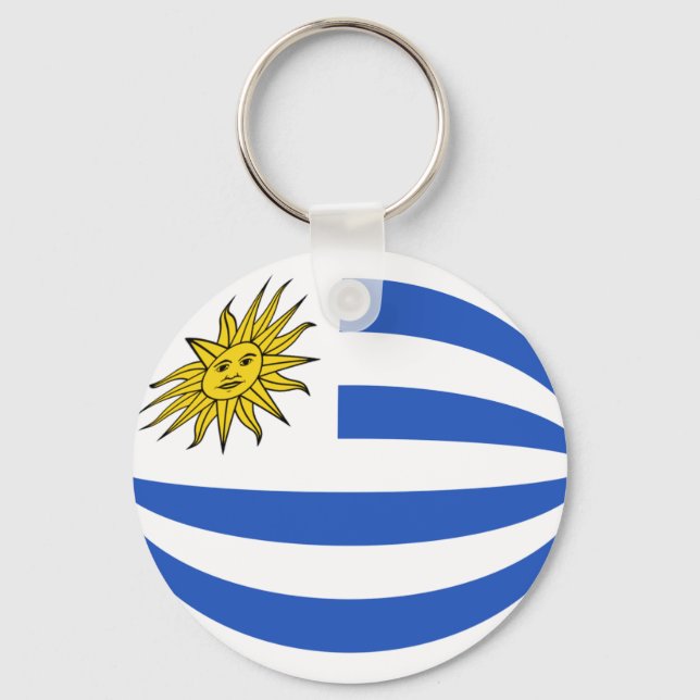 Uruguay Fisheye Flag Schlüsselanhänger (Vorderseite)