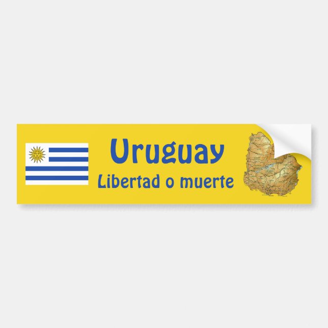 Uruguay Flag and Map Autoaufkleber (Vorne)