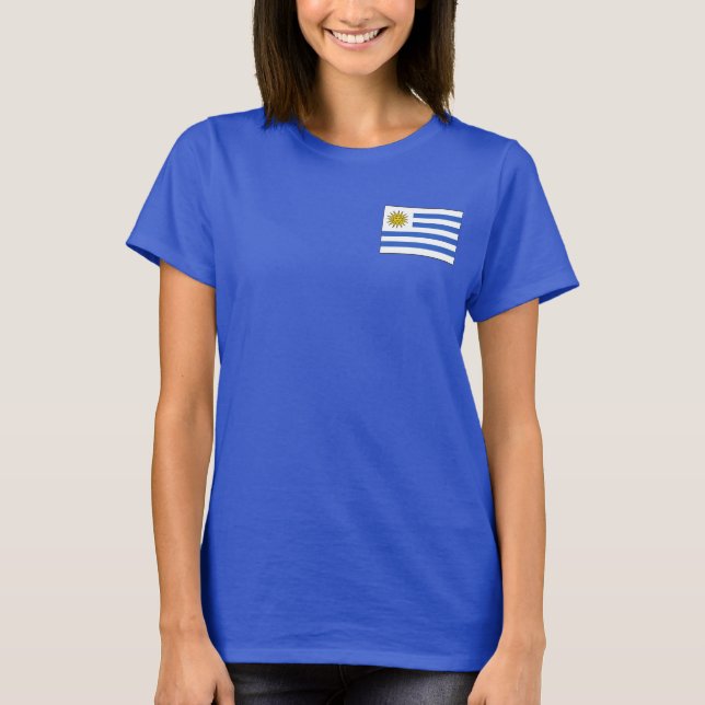 Uruguay Flag and Map dk T - Shirt (Vorderseite)