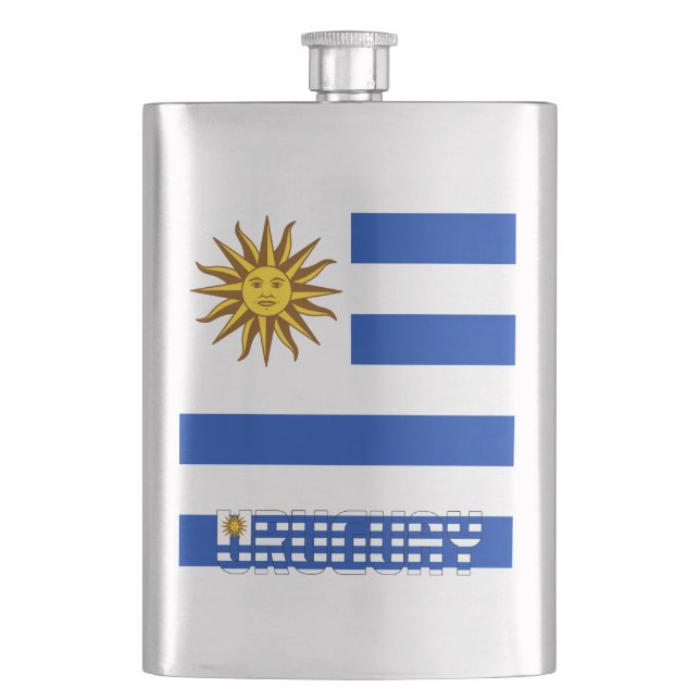 Uruguay Flag Elegant Patriotic Flachmann (Vorderseite)