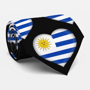 Uruguay Flag Farben Herzmuster Neck Tie Krawatte