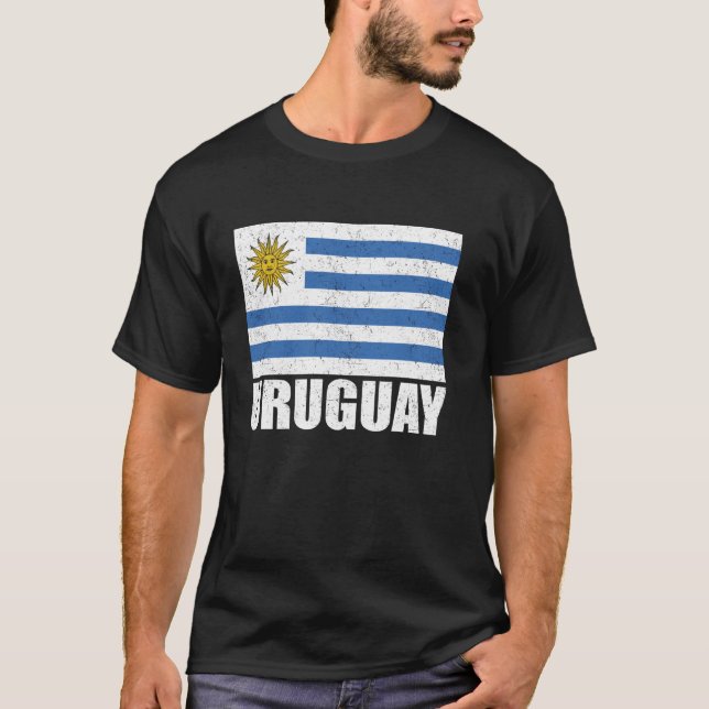 Uruguay Flag Grunge Vintag Souvenir Uruguay T-Shirt (Vorderseite)