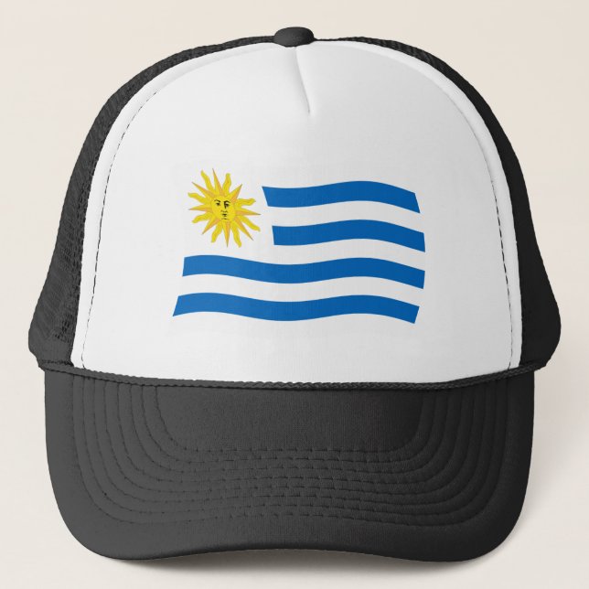 Uruguay Flag Hat Truckerkappe (Vorderseite)