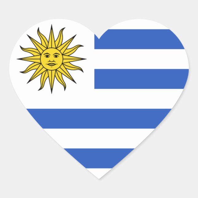 Uruguay Flag Heftsticker Herz-Aufkleber (Vorderseite)