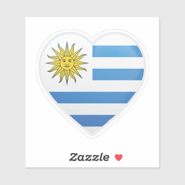 Uruguay Flag Liebe Icon Aufkleber (Blatt)