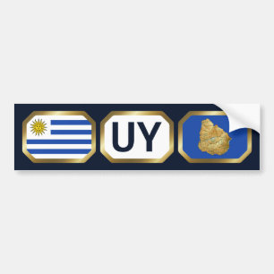 Uruguay Flag Map Kartencode Autoaufkleber