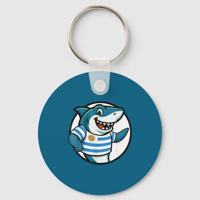 Uruguay Flag Shark Funny Uruguayan  Schlüsselanhänger (Vorderseite)