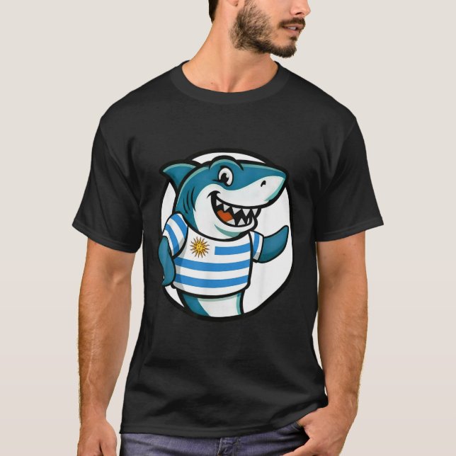 Uruguay Flag Shark Funny Uruguayan  T-Shirt (Vorderseite)