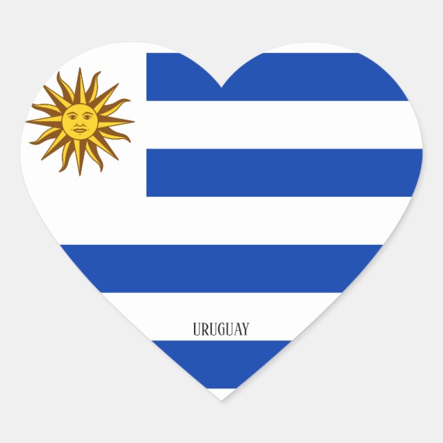 Uruguay Flag Splendid Patriotic Herz-Aufkleber (Vorderseite)