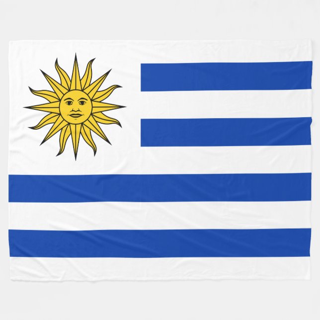 Uruguay Flagge Banda Oriental Fleecedecke (Vorderseite (Horizontal))