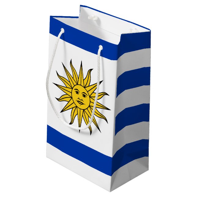 Uruguay Flagge Banda Oriental Kleine Geschenktüte (Rückseite Schrägansicht)