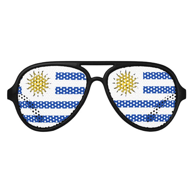 Uruguay Flagge Banda Oriental Sonnenbrille (Vorderseite)