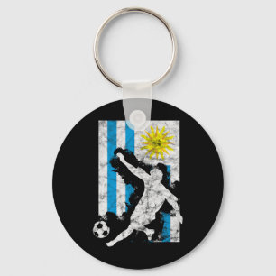 Uruguay-Flagge Fußballspieler-Team Schlüsselanhänger