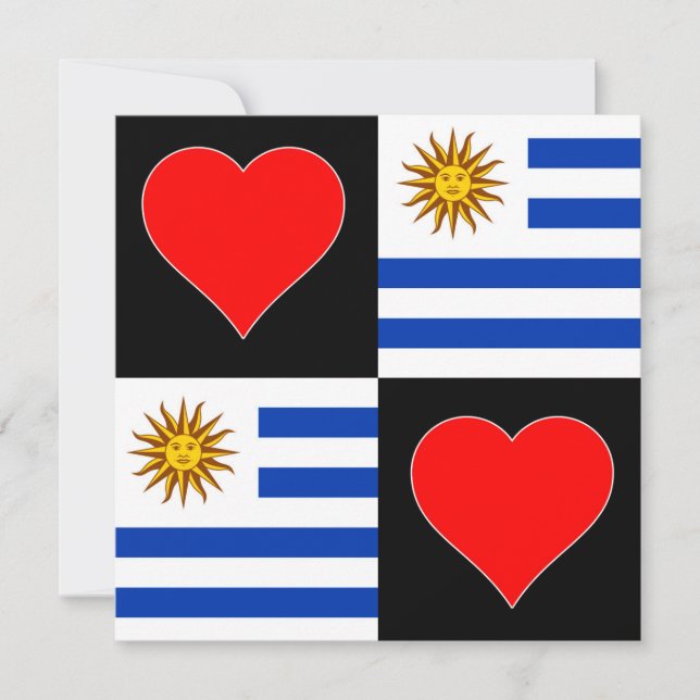 Uruguay Flagge Herz Niedlich Patriotic Uruguayan Karte (Vorderseite)