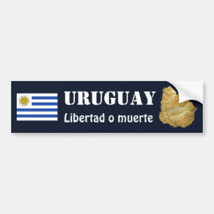 Uruguay-Flagge + Karten-Autoaufkleber Autoaufkleber