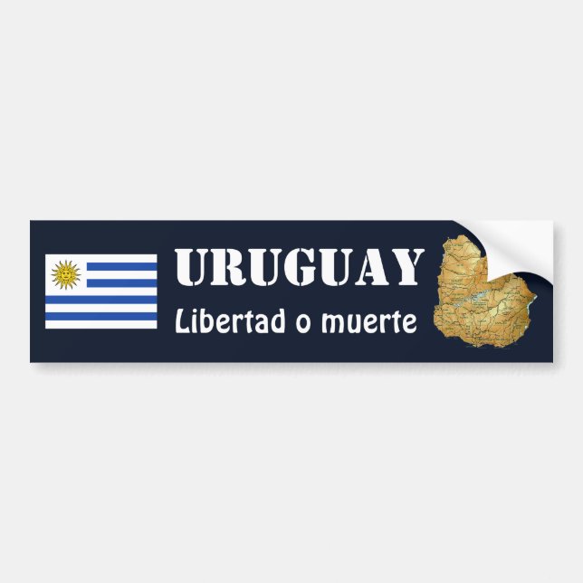 Uruguay-Flagge + Karten-Autoaufkleber Autoaufkleber (Vorne)