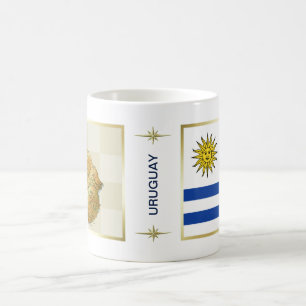 Uruguay-Flagge + Karten-Tasse Kaffeetasse