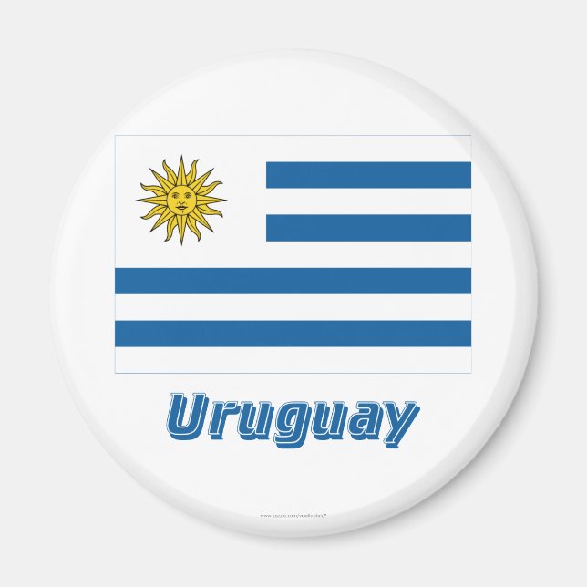 Uruguay-Flagge mit Name Magnet (Vorne)