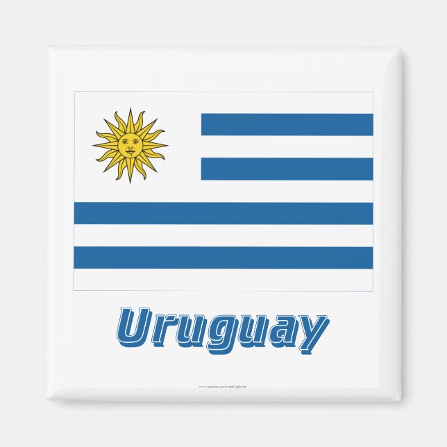Uruguay-Flagge mit Name Magnet (Vorne)