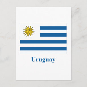 Uruguay-Flagge mit Name Postkarte