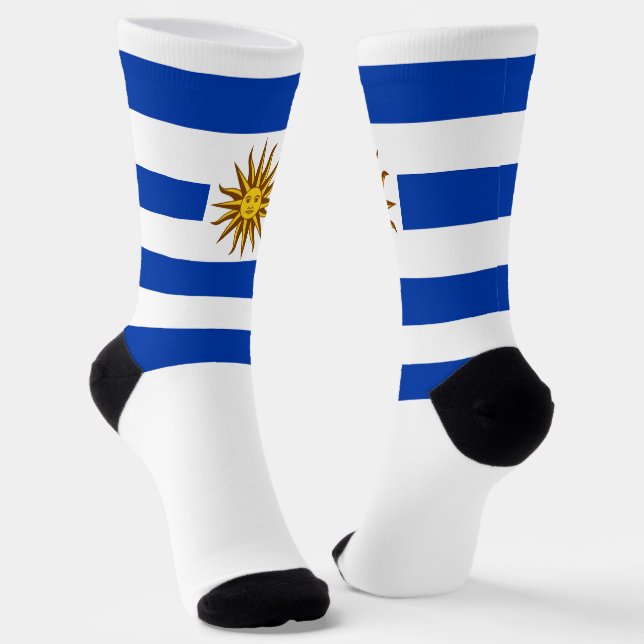 Uruguay-Flagge Patriotischer Uruguayischer Nationa Socken (Gewinkelt)