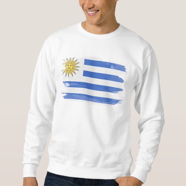 Uruguay-Flagge Pinselstrich, nationale Flagge Sweatshirt (Vorderseite)