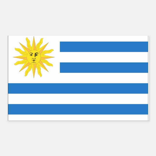 Uruguay-Flagge Rechteckiger Aufkleber (Vorderseite)