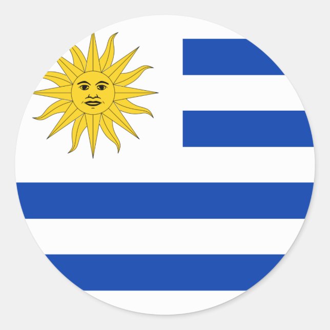 Uruguay-Flagge Runder Aufkleber (Vorderseite)