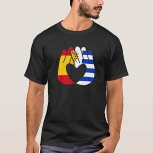 Uruguay Flagge Spanien Flaggen Freundschaft Brüder T-Shirt