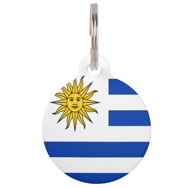 Uruguay Flagge-Wappen Haustiermarke (Vorderseite)