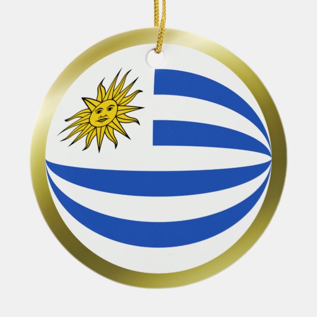 Uruguay-Flaggen-Verzierung Keramik Ornament (Vorne)