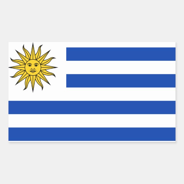 Uruguay* Flaggenaufkleber Rechteckiger Aufkleber (Vorderseite)