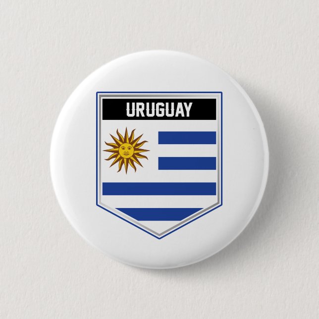 Uruguay-Flaggenschild Button (Vorderseite)