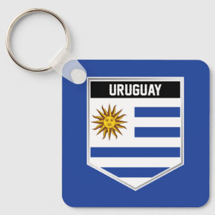 Uruguay-Flaggenschild Schlüsselanhänger