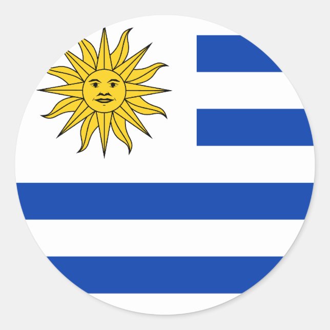 Uruguay-Flaggensticker Runder Aufkleber (Vorderseite)