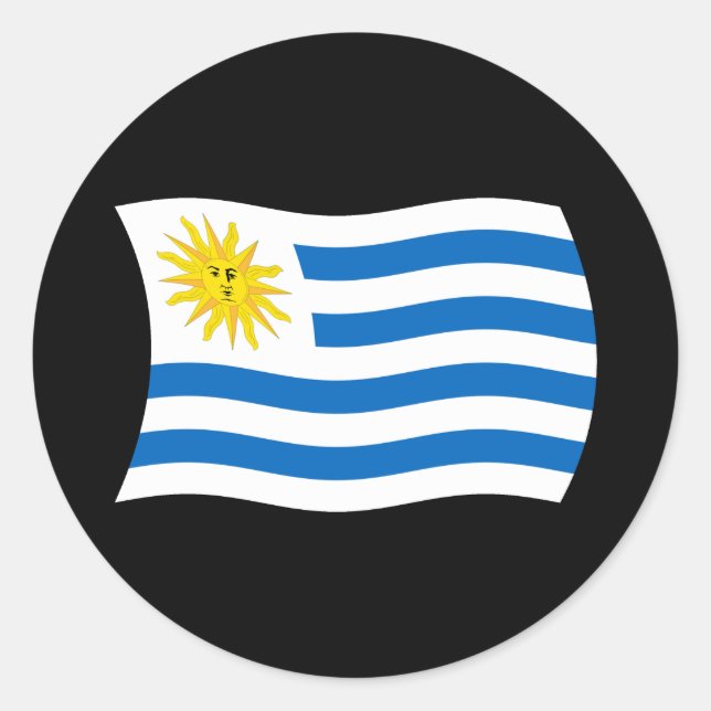 Uruguay-Flaggensticker Runder Aufkleber (Vorderseite)