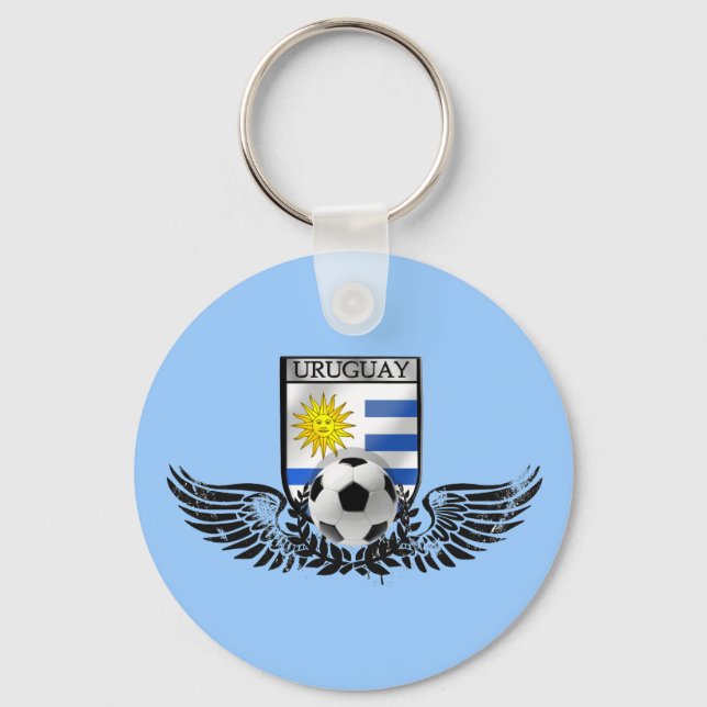 Uruguay-Fußball-Emblem Schlüsselanhänger (Vorderseite)