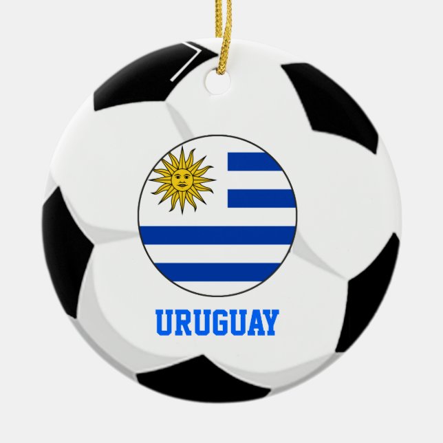 Uruguay-Fußball-Fan-Verzierung Keramikornament (Vorne)