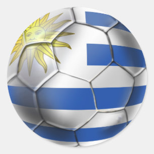 Uruguay Fußball-Futbol-Flagge Charruas Geschenke Runder Aufkleber