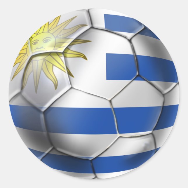 Uruguay Fußball-Futbol-Flagge Charruas Geschenke Runder Aufkleber (Vorderseite)