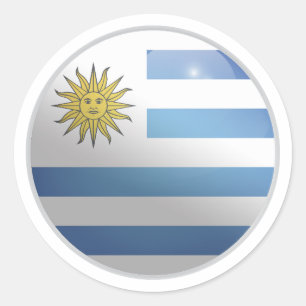 Uruguay Glossy Circle Flag Runder Aufkleber