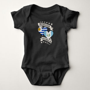 Uruguay Guatemala Herzflags Uruguay Guatemala Baby Strampler
