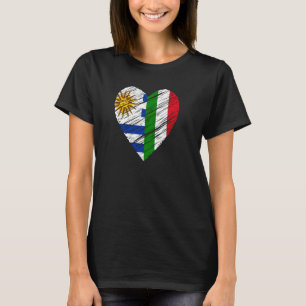 Uruguay Italien Herz Italienische Flagge Uruguayis T-Shirt