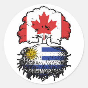 Uruguay - Kanadisches Treuhandflagge in Kanada Runder Aufkleber