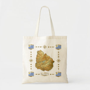 Uruguay-Karte + Flaggen-Tasche Tragetasche