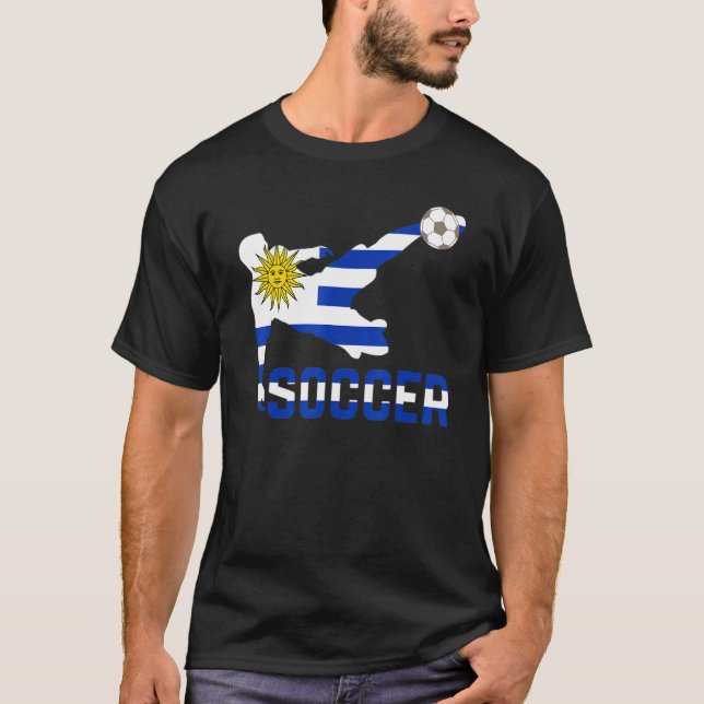 Uruguay National Soccer Soccer Uruguay Flag Footba T-Shirt (Vorderseite)