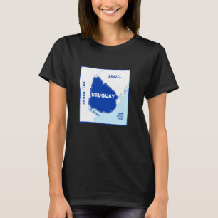 Uruguay Politische Karte in Fahnen Farben. Nachbar T-Shirt