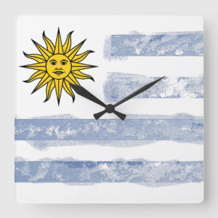Uruguay Quadratische Wanduhr